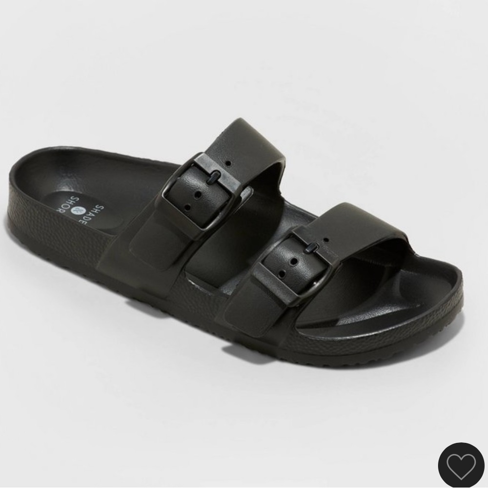 TARGET SHADE AND SHORE TWO BAND SLIDE SANDAL - BLACK